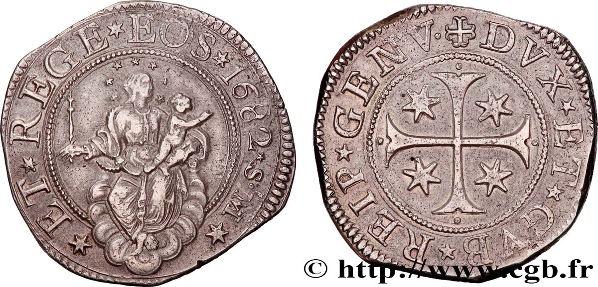 ITALIA - LIGURIA - REPUBLICA DE GENOVA Scudo 1682 Gênes MBC 