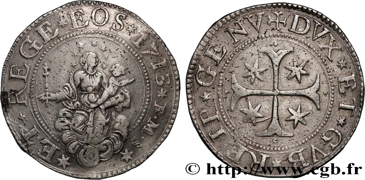 ITALY - LIGURIA - REPUBLIC OF GENOA Scudo 1713 Gênes XF 