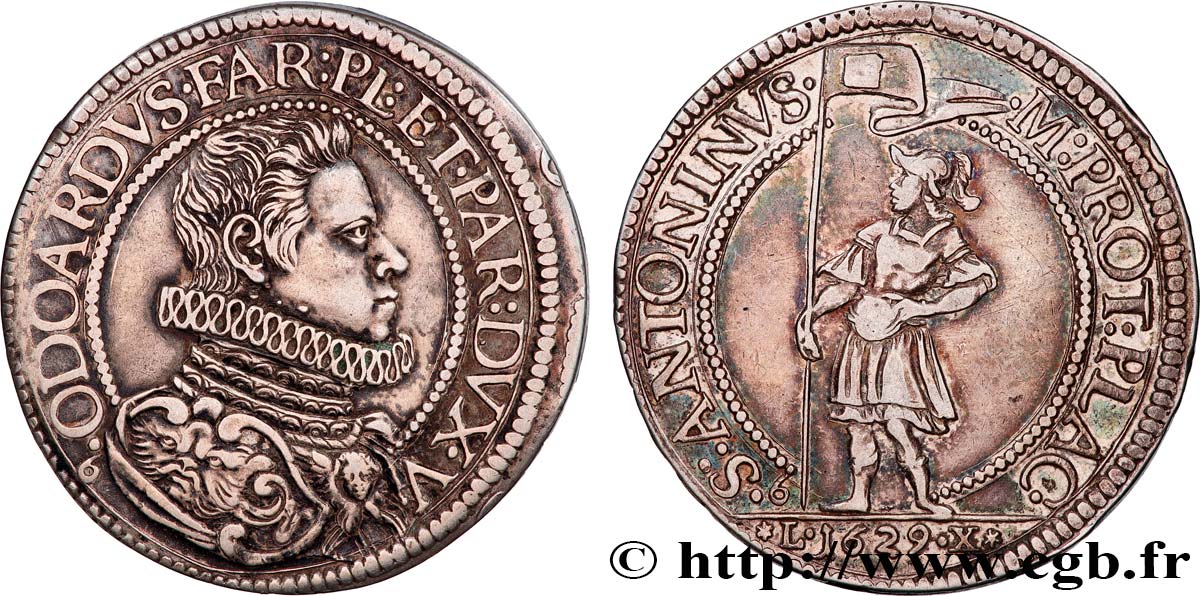 ITALY - DUCHY OF PARMA AND PIACENZA - ODOARDO FARNESE Scudo 1629 Plaisance fVZ 