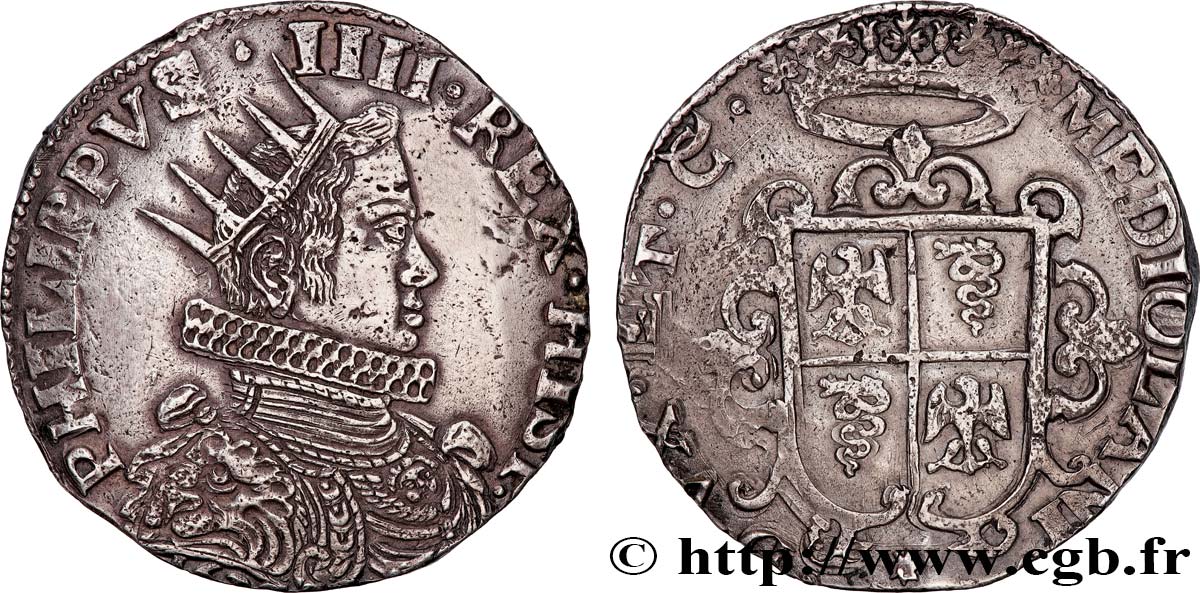 ITALY - DUCHY OF MILAN - PHILIP IV Ducaton 1630 Milan MBC 