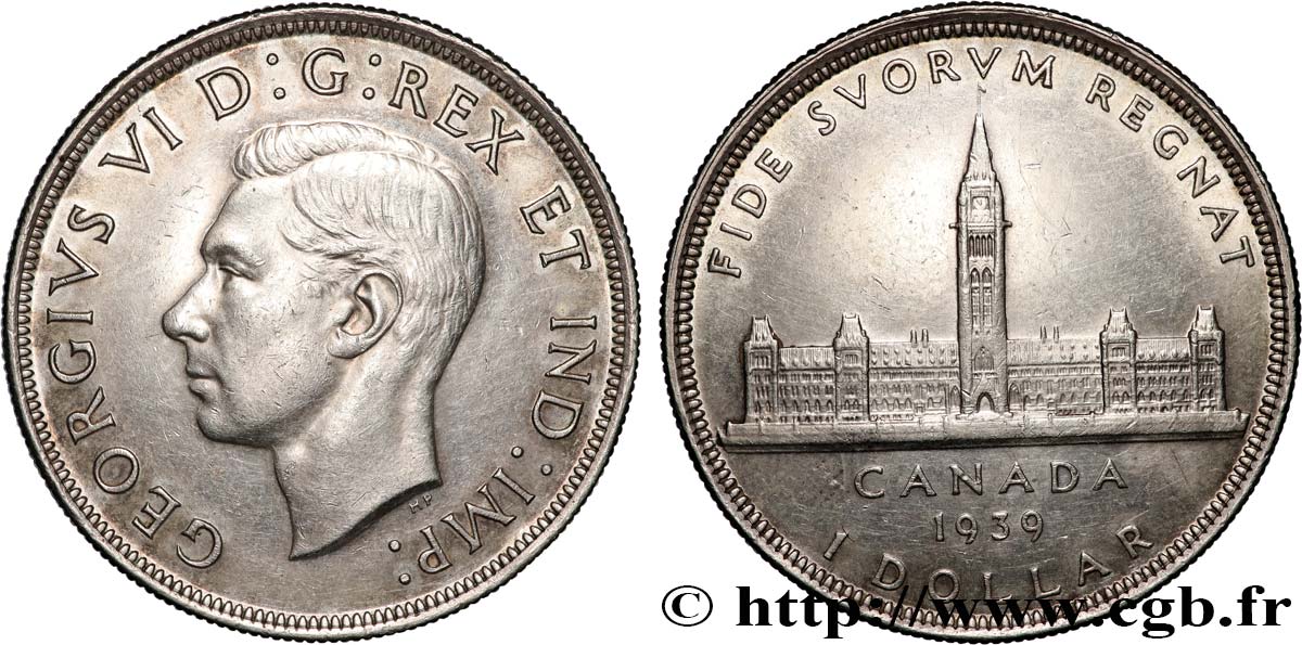 CANADA 1 Dollar Georges VI - visite royale au parlement 1939  AU 