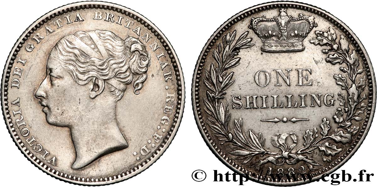 UNITED KINGDOM 1 Shilling Victoria 1882  AU 