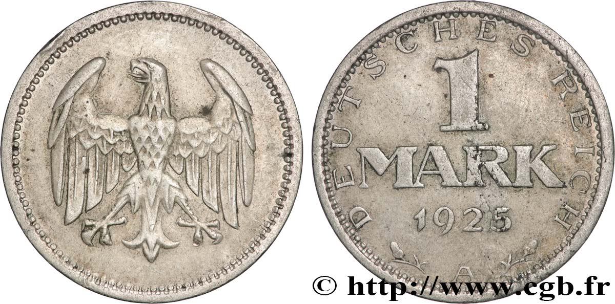 ALLEMAGNE 1 Mark aigle 1925 Berlin TTB 