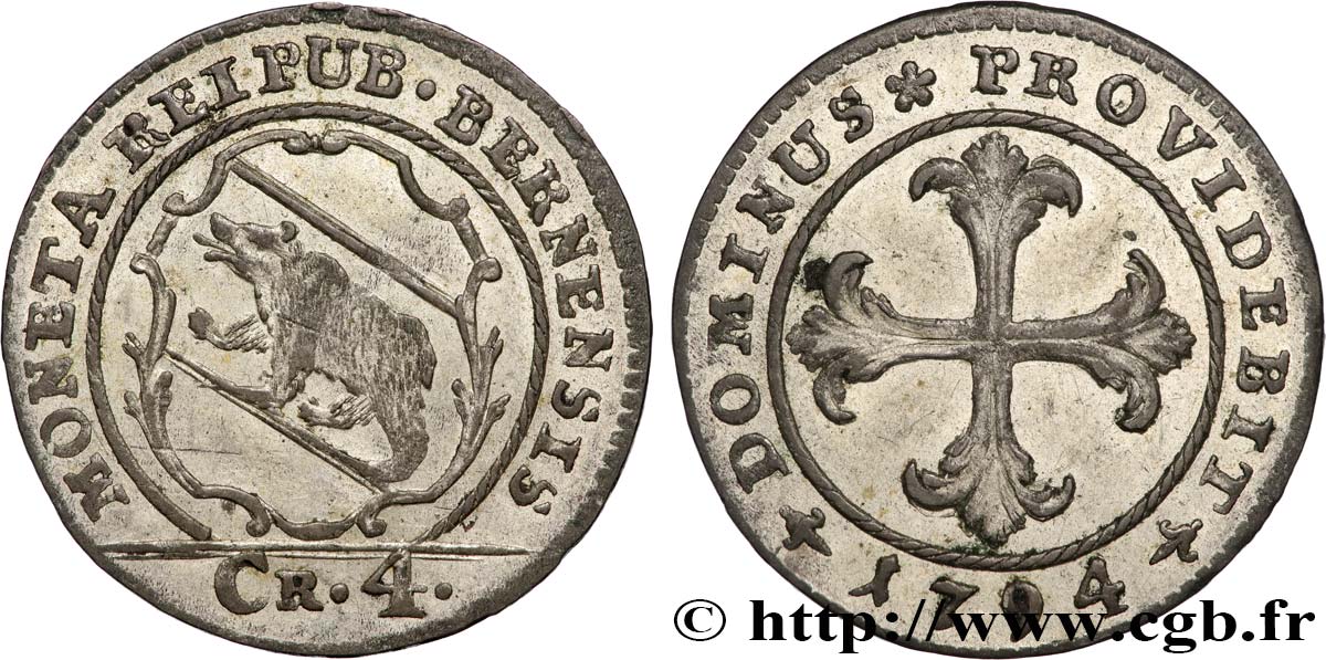 SUIZA - CANTÓN DE BERNA 4 Kreuzer ou 1 Batzen 1794  EBC 