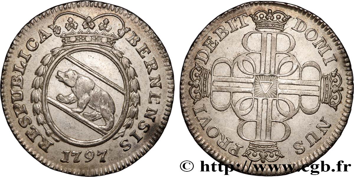 SCHWEIZ  - REPUBLIK BERN 1/4 Thaler 1797  VZ 