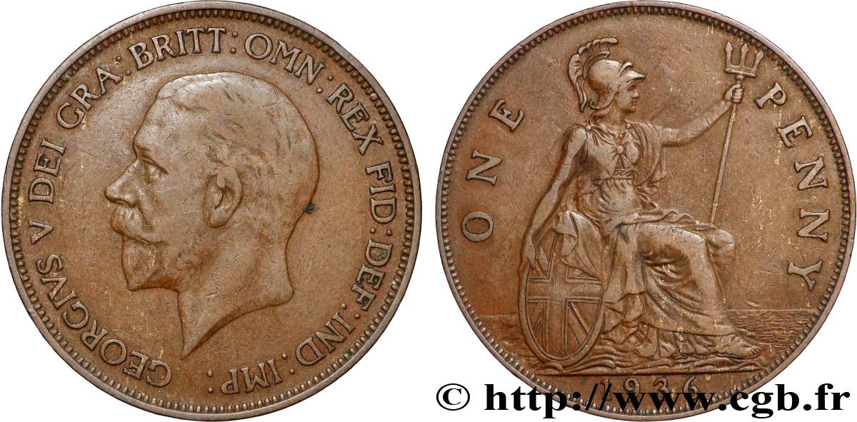 REINO UNIDO 1 Penny Georges V 1936  MBC 