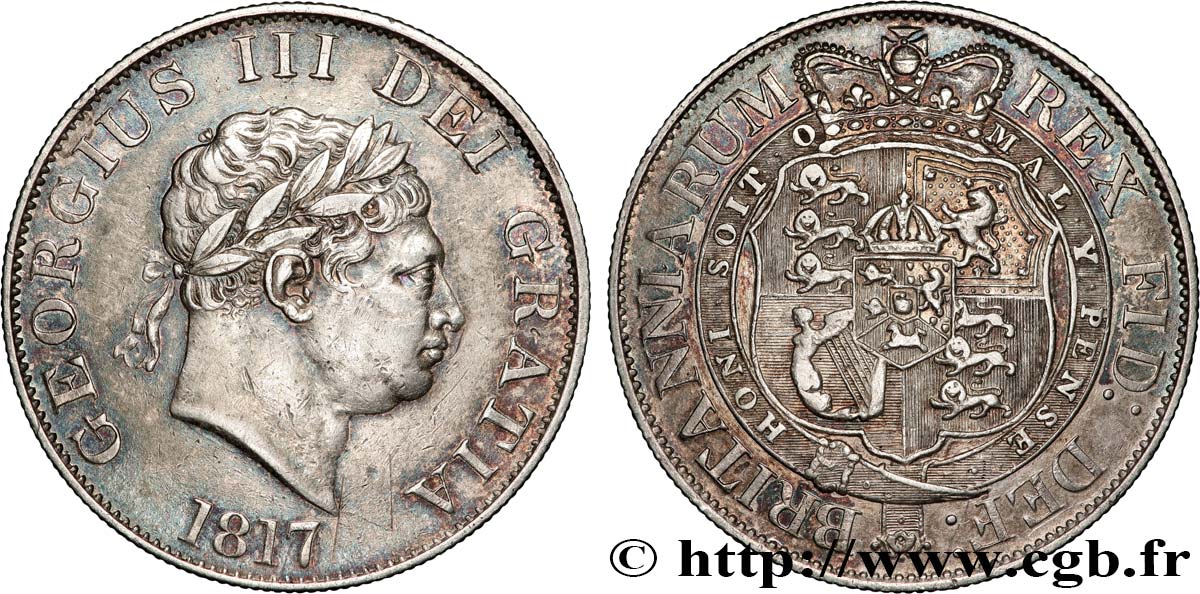 GROSSBRITANIEN - GEORG III. 1/2 Crown  1817  SS 