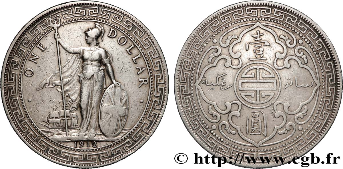 GROßBRITANNIEN - VICTORIA Trade dollar 1912 Bombay SS 