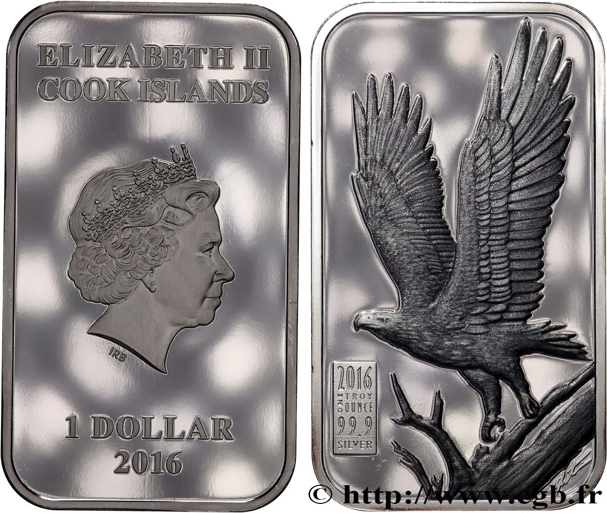 COOK INSELN 1 Dollar Proof Aigle 2016  ST 