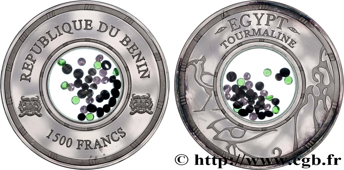 BENIN 1500 Francs CFA Proof Tourmaline Égyptienne 2016  MS 