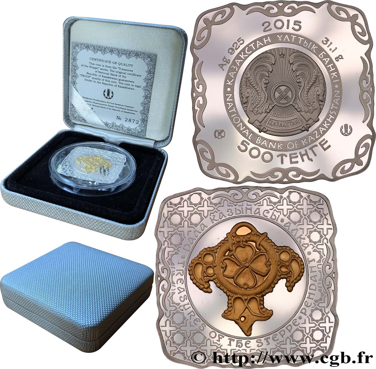 KASACHSTAN 500 Tenge Proof Pendentif 2015  ST 