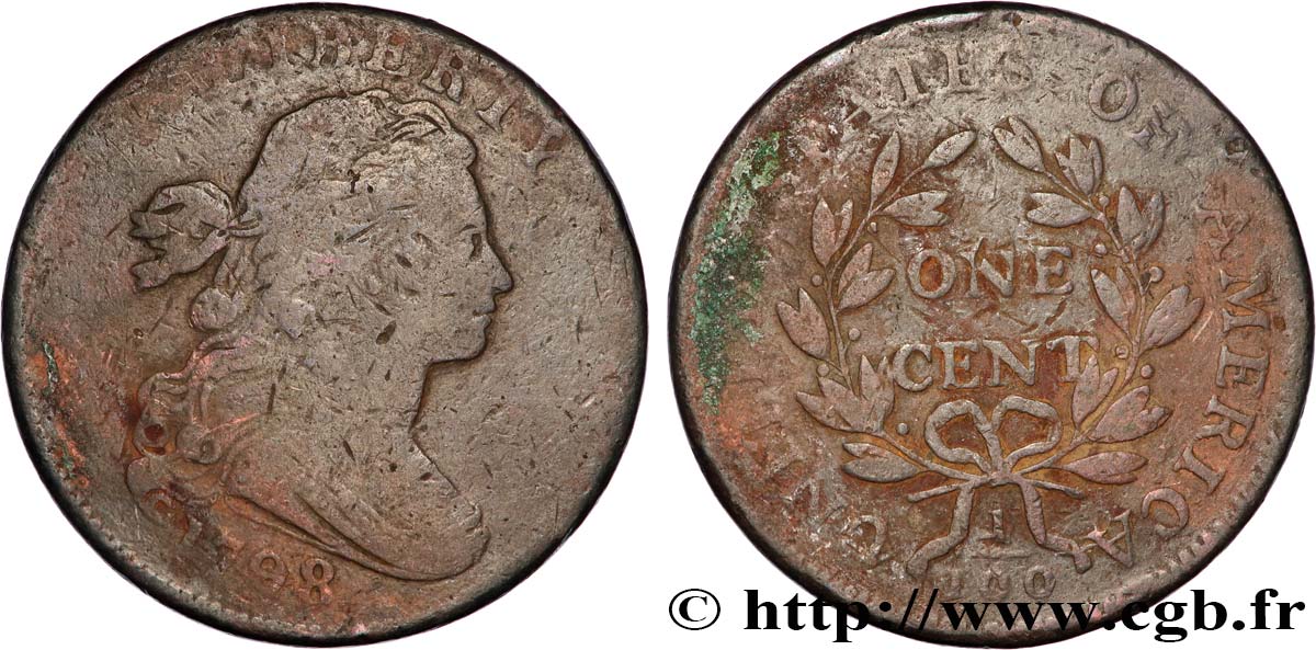 UNITED STATES OF AMERICA 1 Cent type au buste drapé  - 2e type 1798  F 