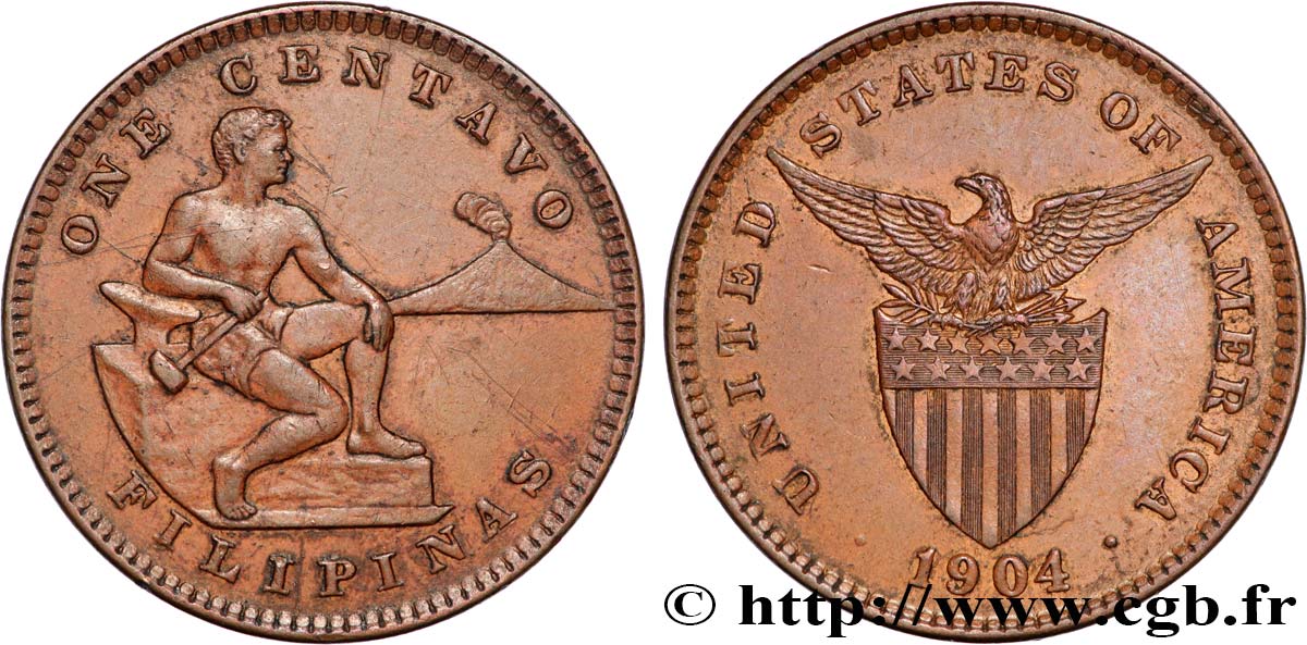 FILIPINAS 1 Centavo - Administration Américaine 1904 Philadelphie MBC 