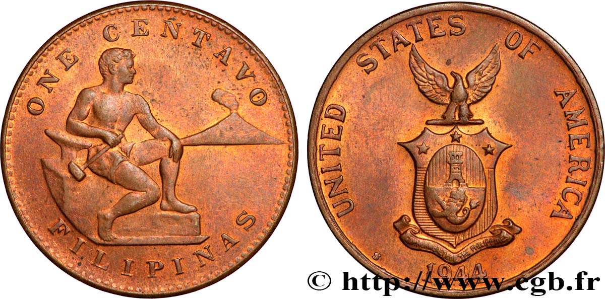 PHILIPPINES 1 Centavo 1944 San Francisco SUP 