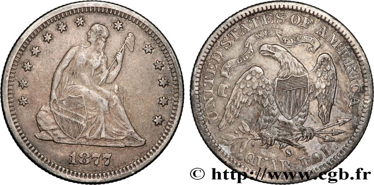 UNITED STATES OF AMERICA 1/4 Dollar “Seated Liberty” 1878 San Francisco VF 