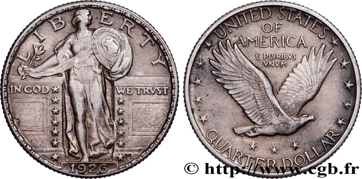 ESTADOS UNIDOS DE AMÉRICA 1/4 Dollar Liberté 1926 Philadelphie MBC 