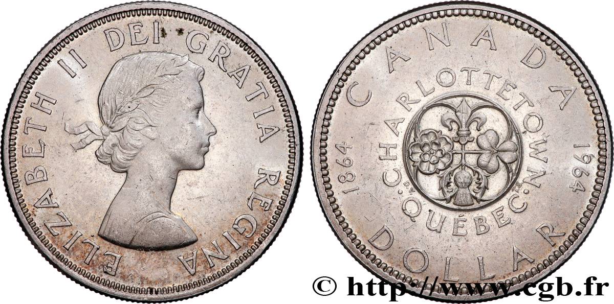 CANADA 1 Dollar Charlottetown-Québec 1964  TTB+ 