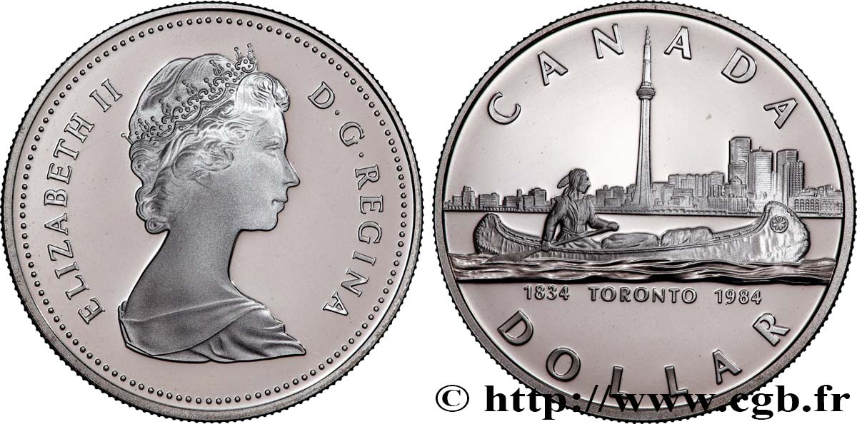 CANADA 1 Dollar Proof 150e anniversaire de Toronto 1984  MS 