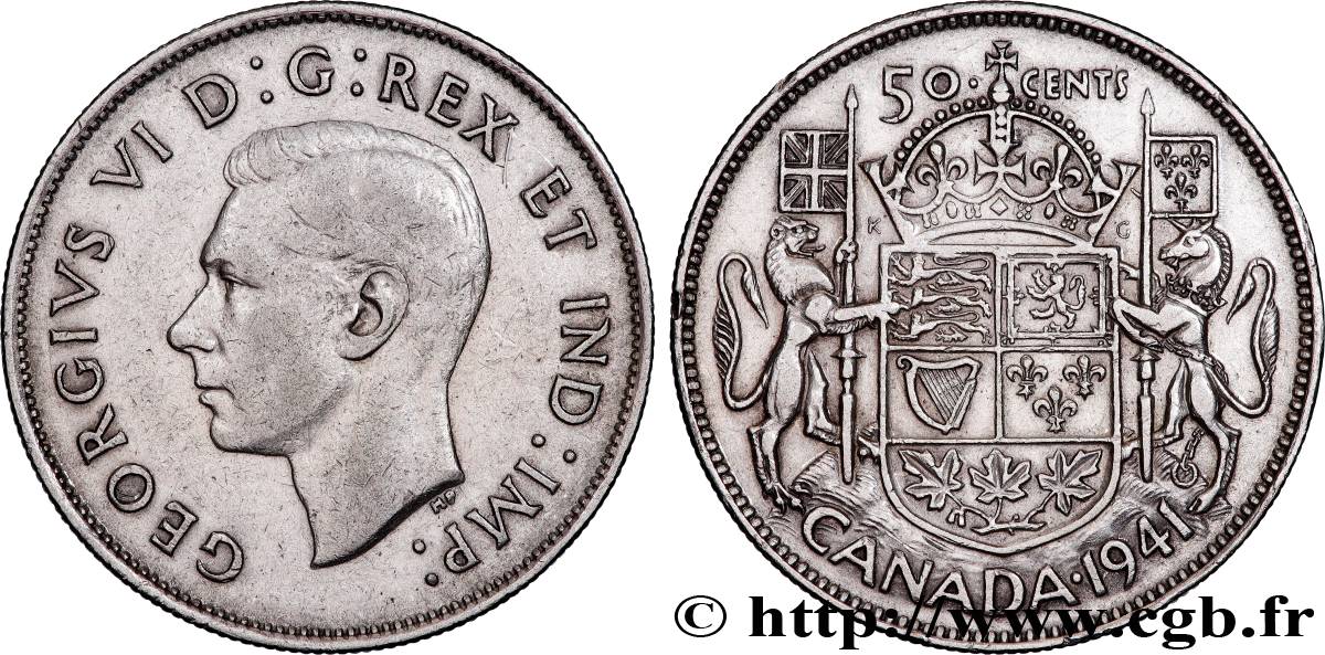 KANADA 50 Cents Georges VI 1941  SS 