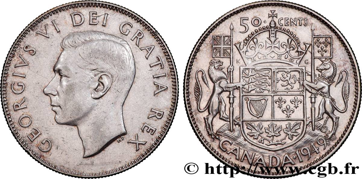 CANADA 50 Cents Georges VI 1949  XF 