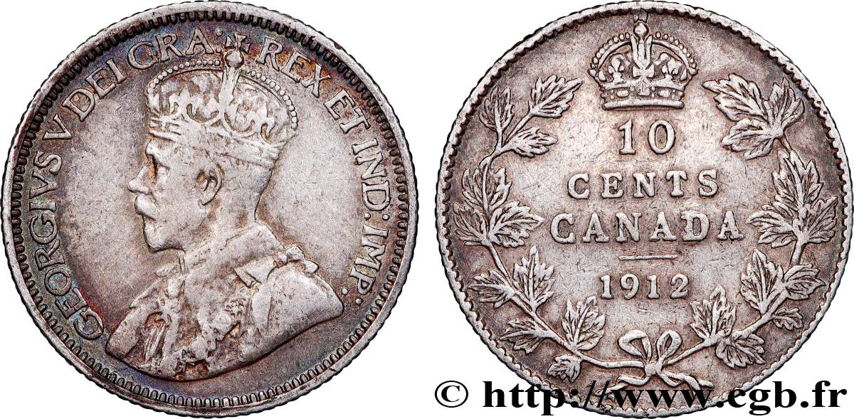 KANADA 10 Cents Georges V 1912  SS 