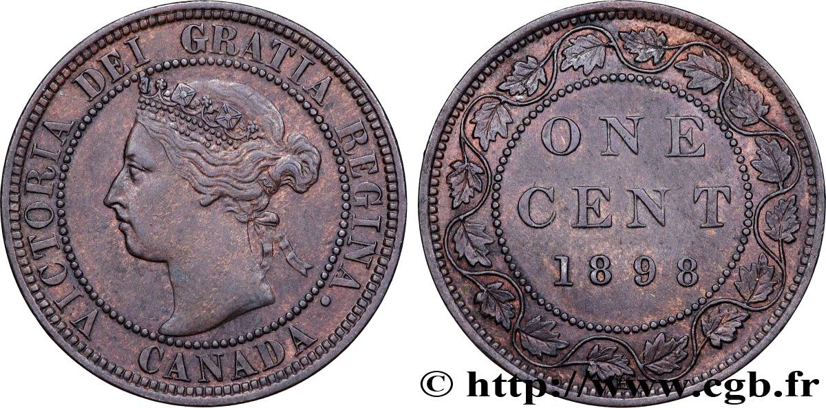 CANADá
 1 Cent Victoria 1898 Heaton MBC+ 