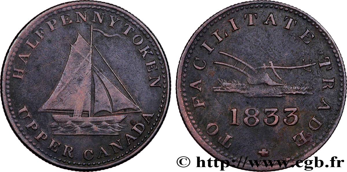 CANADA 1/2 Penny Token Haut Canada 1837  BB 