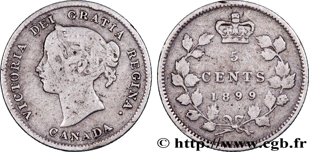 KANADA 5 Cents Victoria 1899  S 