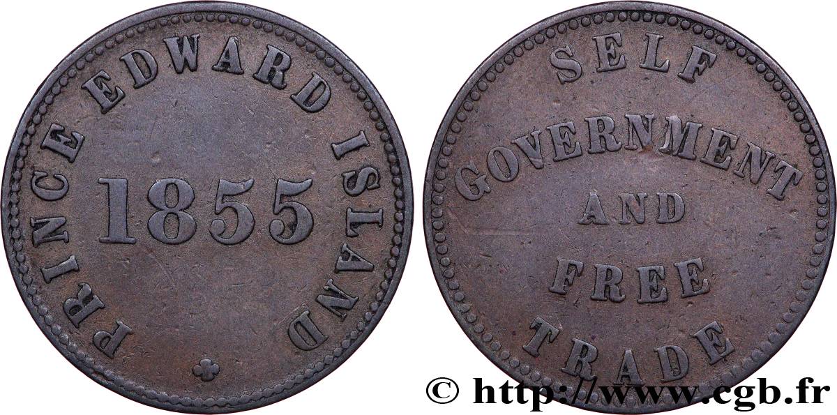 CANADA 1/2 Penny token Prince Edward Island 1855  XF 