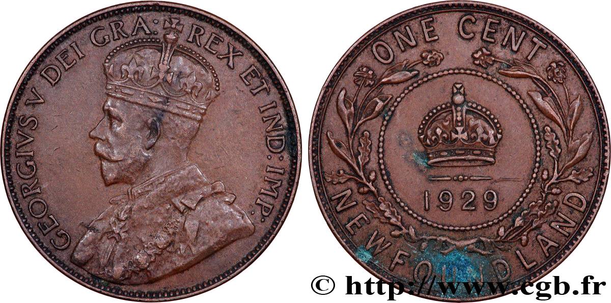 TERRANOVA 1 Cent Georges V 1929  MBC 