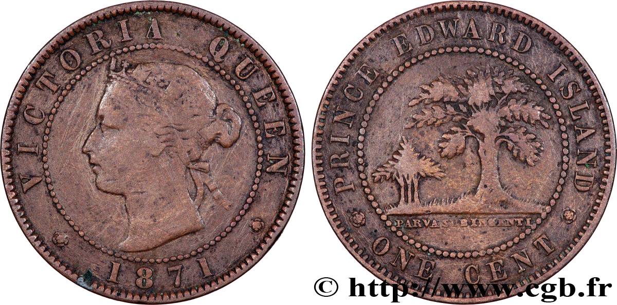 PRINCE EDWARD ISLAND 1 Cent Victoria 1871  VF 