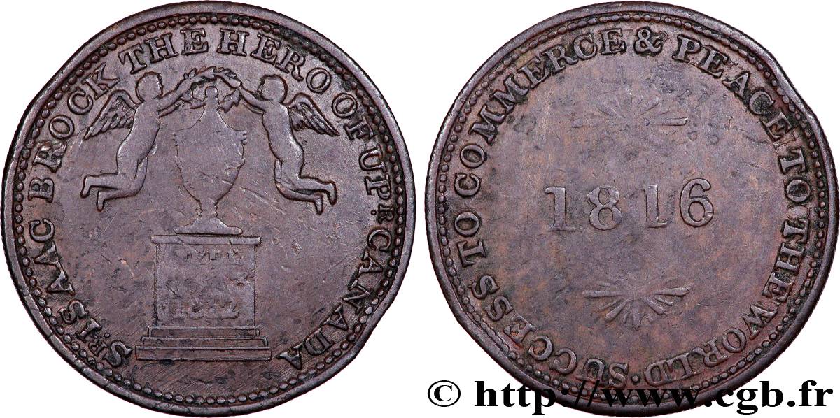 CANADA 1/2 Penny token  1816  VF 