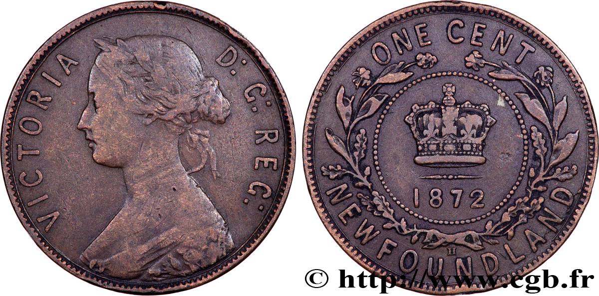 NEUFUNDLAND 1 Cent Terre Neuve Victoria 1872 Heaton fSS 