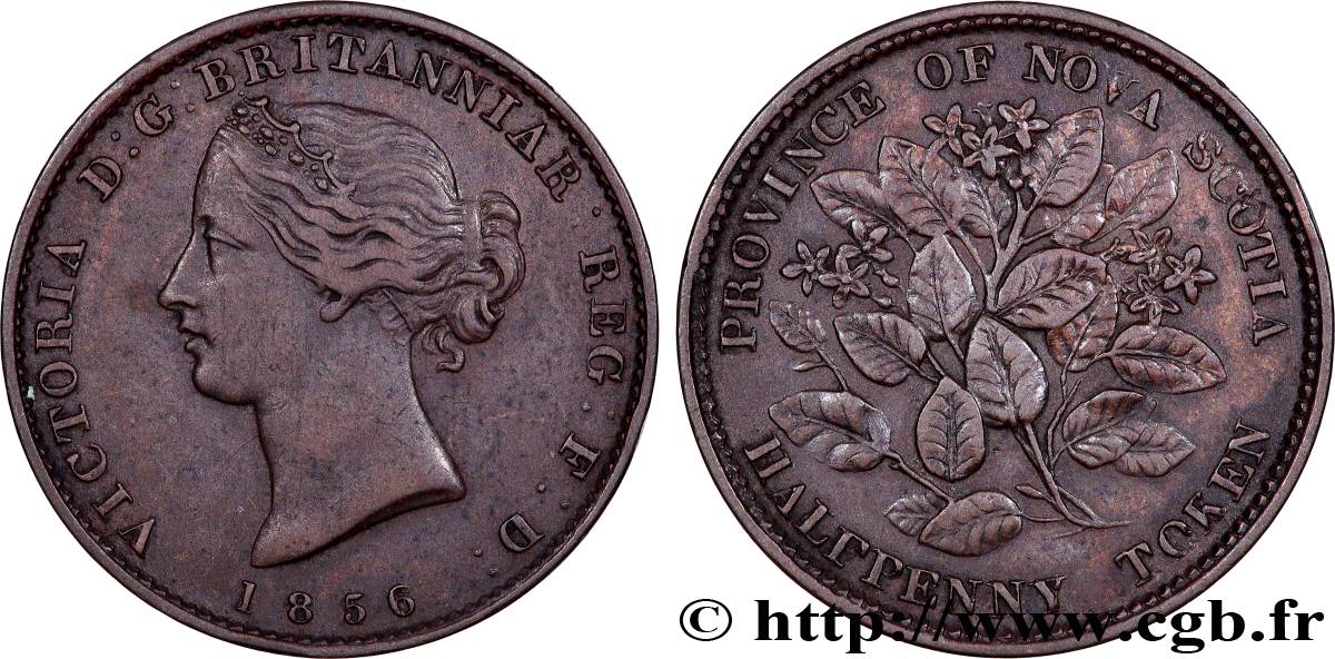 CANADA - NOVA SCOTIA 1/2 Penny Victoria 1856  XF 