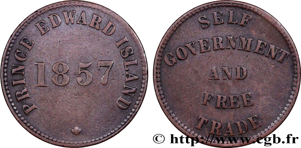 CANADA 1/2 Penny token Prince Edward Island 1857  TTB 