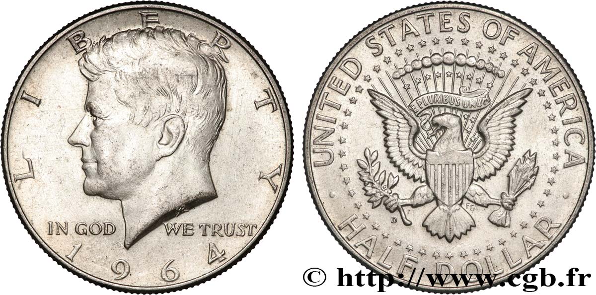 STATI UNITI D AMERICA 1/2 Dollar Kennedy 1964 Denver q.SPL 