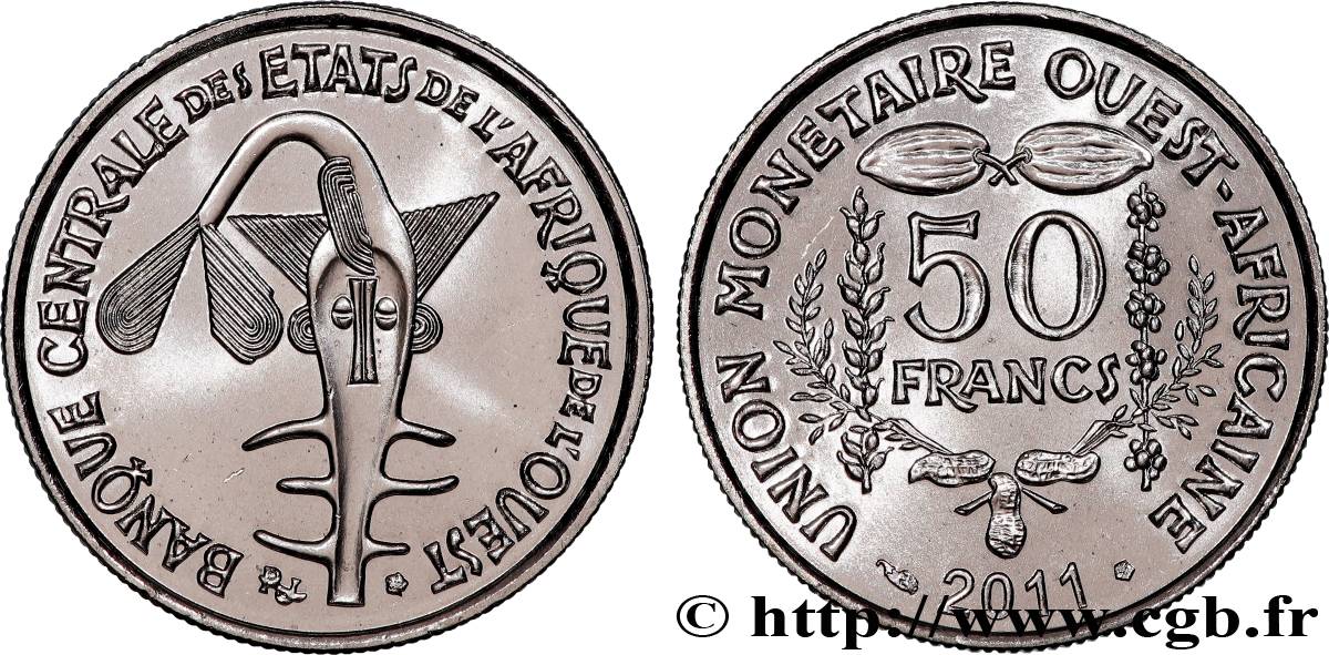 ESTADOS DE ÁFRICA DEL OESTE 50 Francs BCEAO 2011 Paris SC 