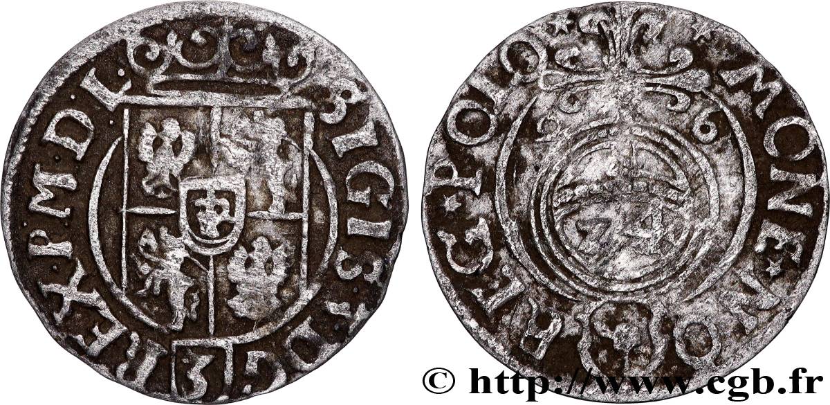 POLONIA - SIGISMUNDO III VASA 1/24 Thaler ou poltorak koronny ou trois polker 1626 Cracovie BC+ 