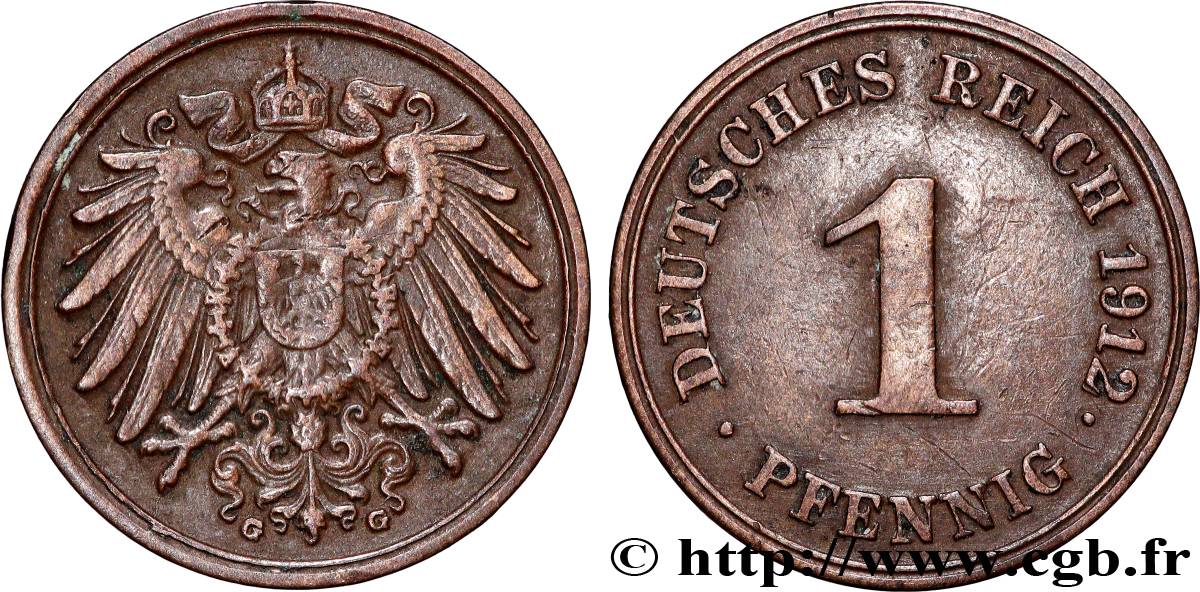 ALLEMAGNE 1 Pfennig 1912 Karlsruhe SUP 