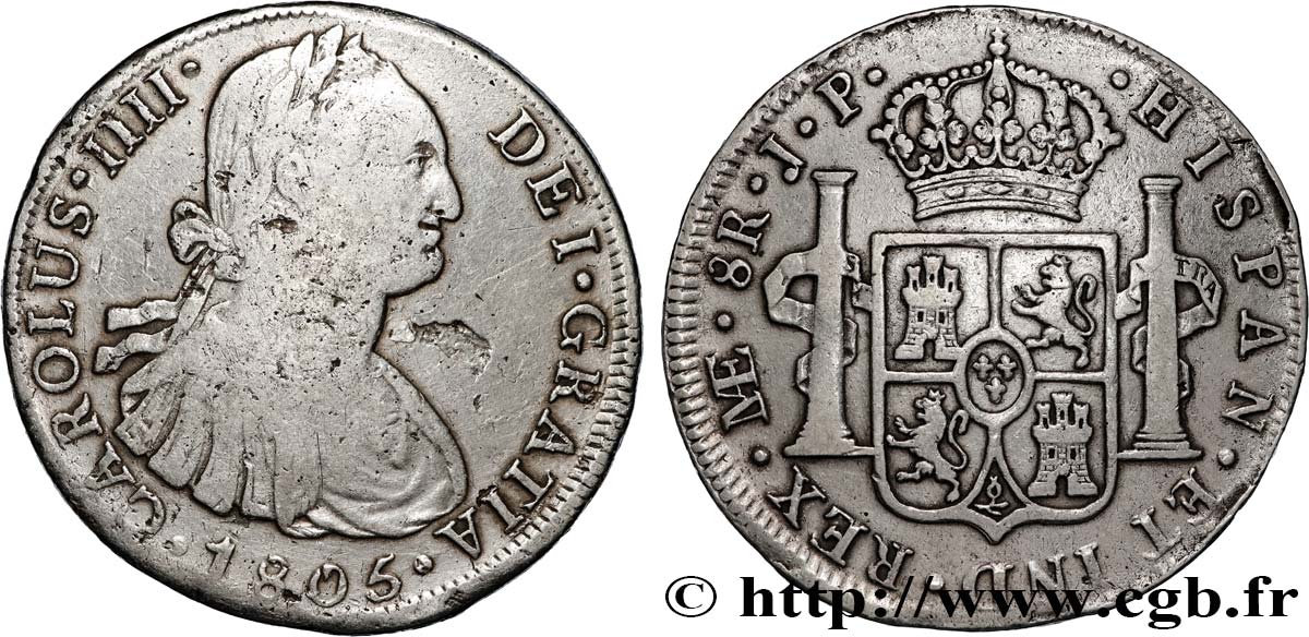 PÉROU - CHARLES III 8 Reales  1805 Lima TB+/TTB 