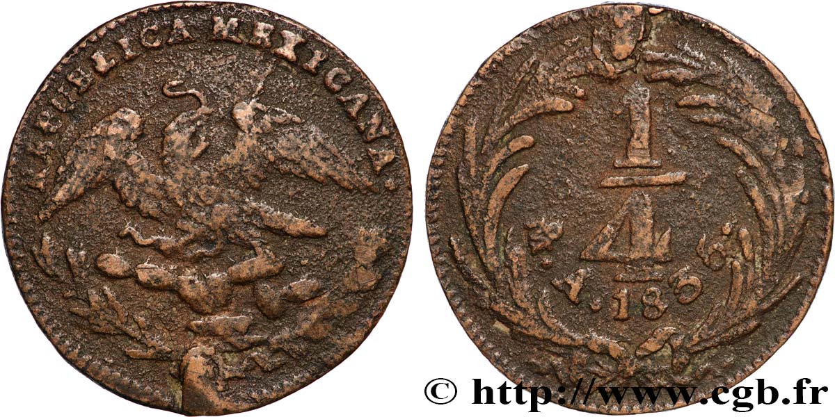 MESSICO 1/4 Real 1835 Mexico q.BB 