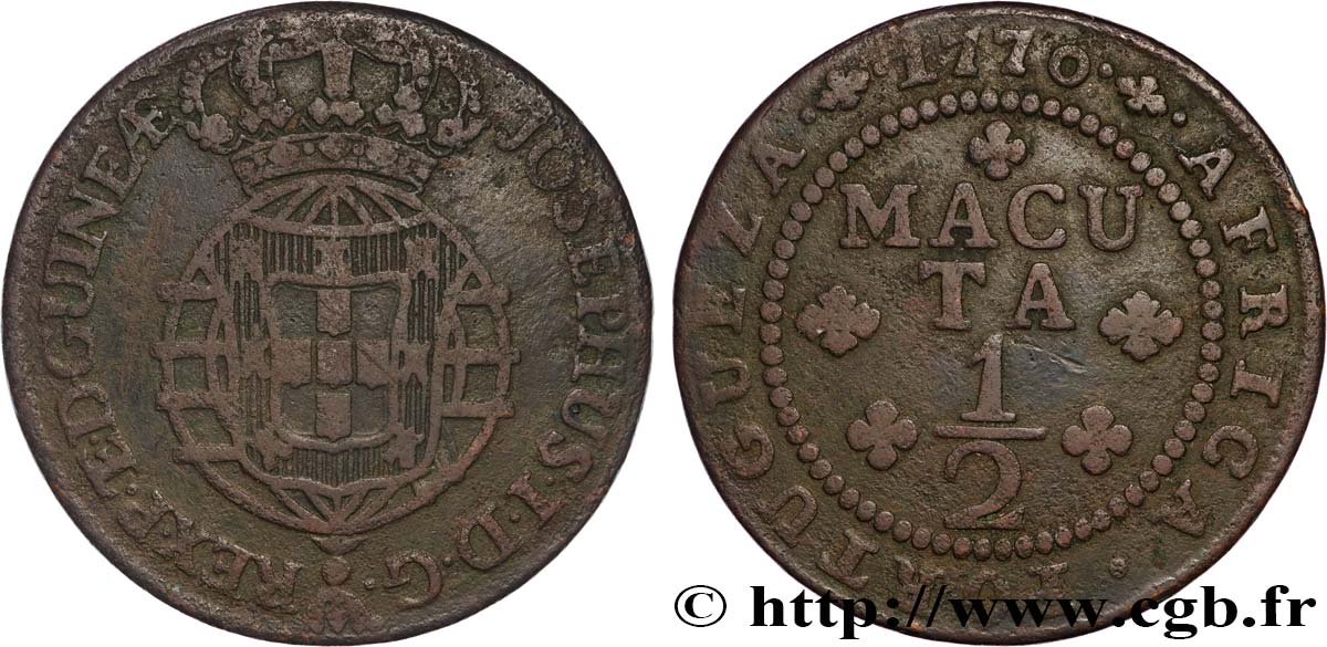 ANGOLA 1/2 Macuta Joseph  1770  VF 