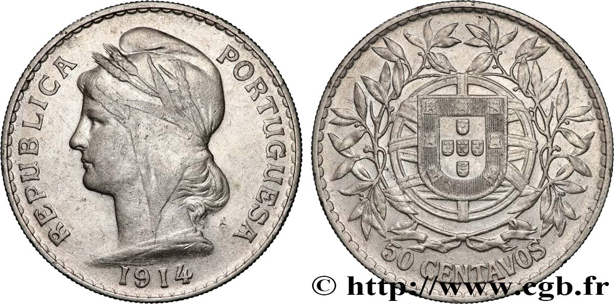 PORTOGALLO 50 Centavos 1914  BB 