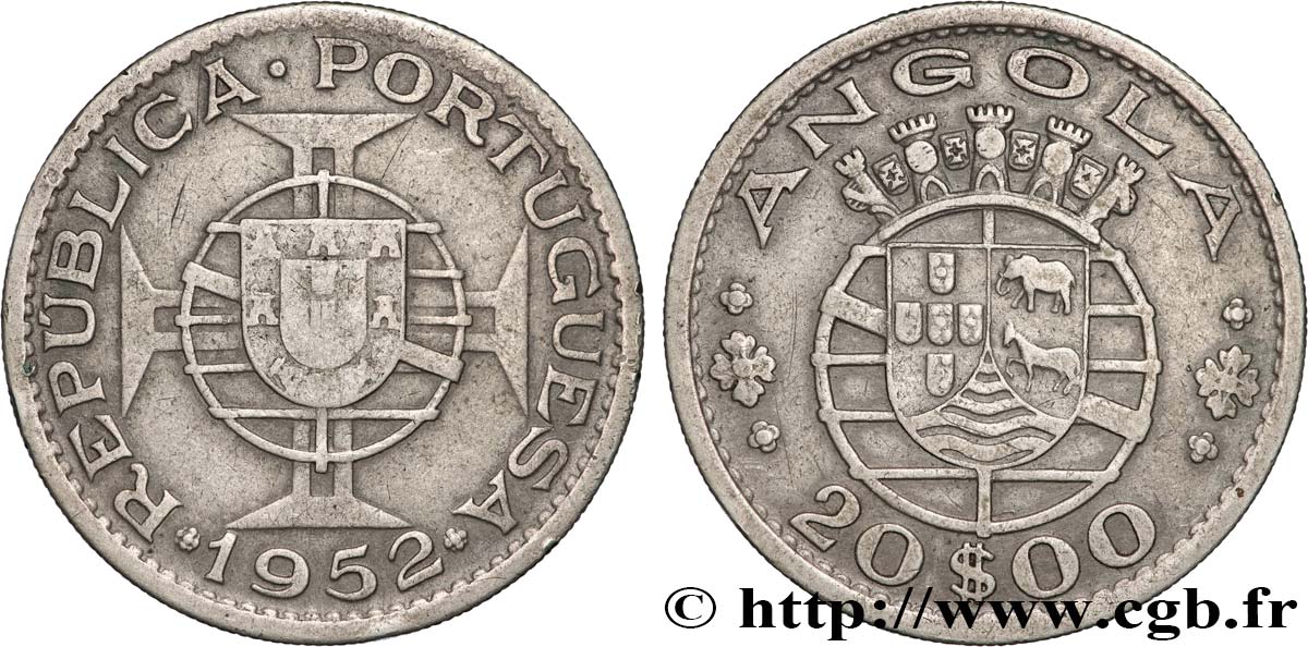 MOZAMBIK 20 Escudos colonie portugaise du Mozambique 1952  SS 