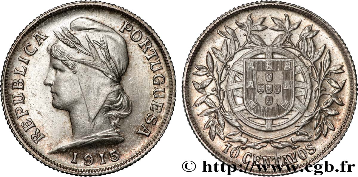 PORTUGAL 10 Centavos 1915  SUP 