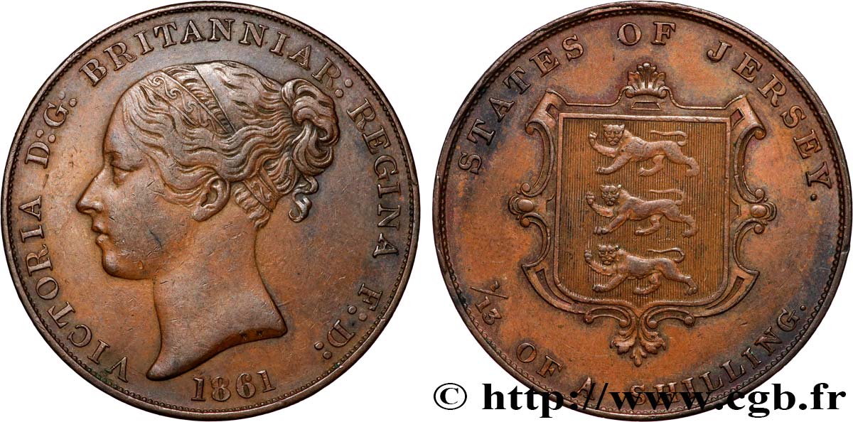 ISLA DE JERSEY 1/13 Shilling Reine Victoria 1861  MBC+ 