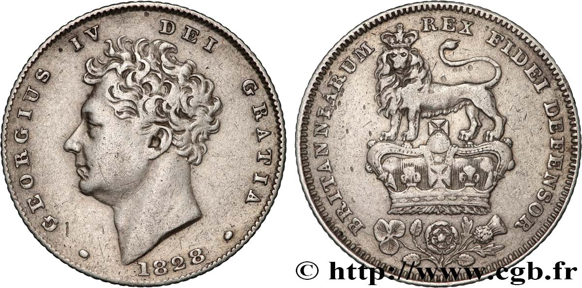 UNITED KINGDOM 6 Pence Georges IV 1828 Londres XF 