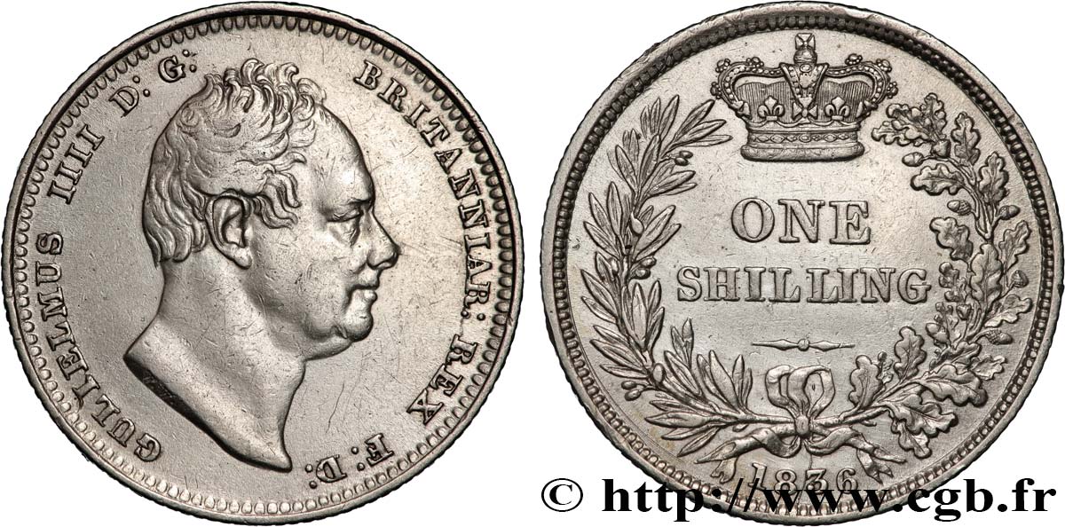 UNITED KINGDOM 1 Shilling Guillaume IV 1836  XF/AU 