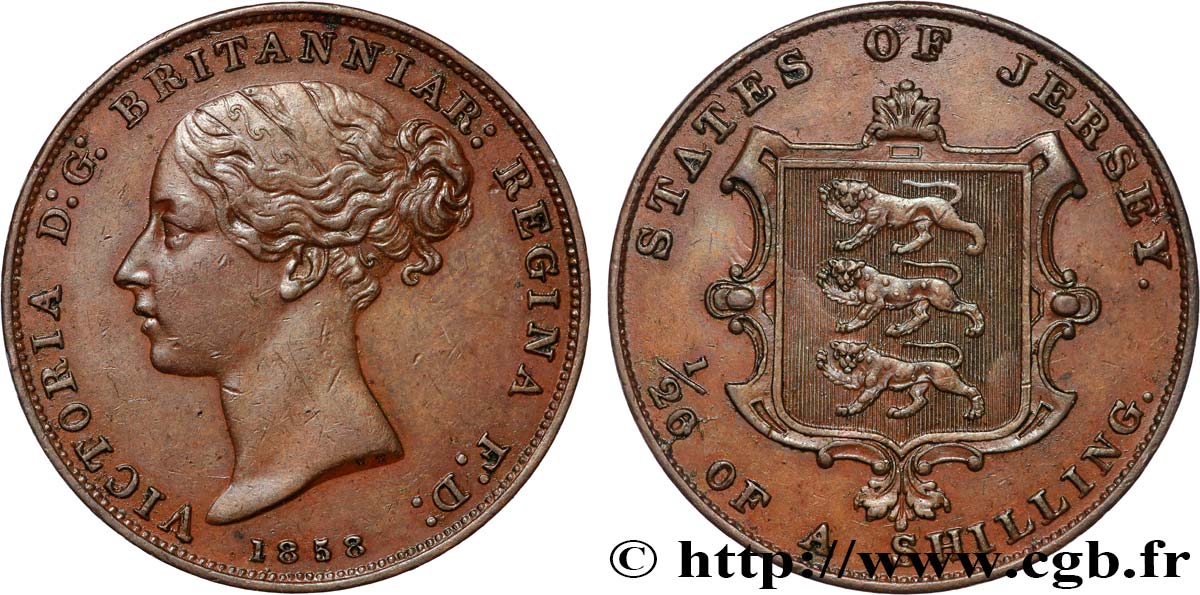 JERSEY 1/26 Shilling Victoria 1858  q.SPL 