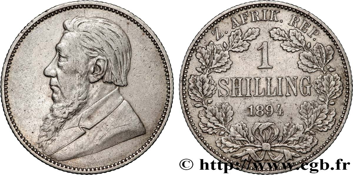 SOUTH AFRICA 1 Shilling Kruger 1894  XF 